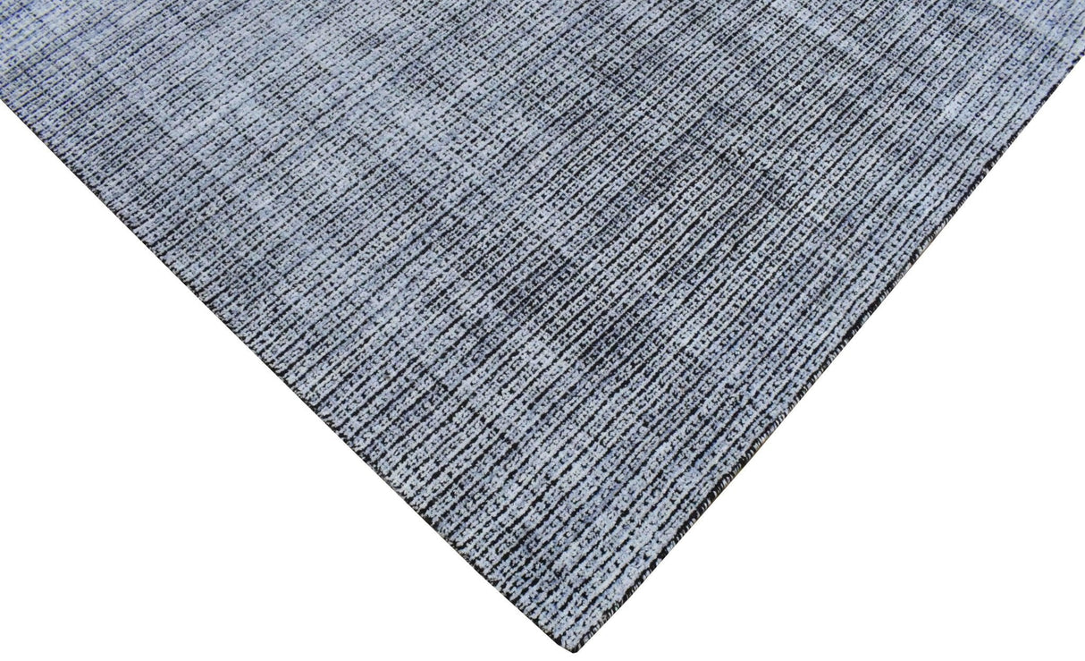 5x8 Silver and Black Modern Contemporary Hand Loom Viscose Area Rug