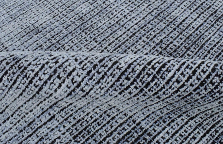 5x8 Silver and Black Modern Contemporary Hand Loom Viscose Area Rug