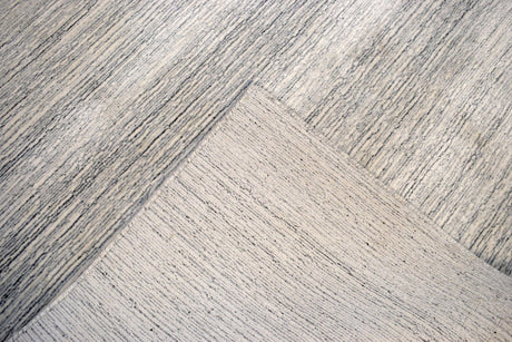 5x8 Solid Beige and Silver Area Rug | Handmade with Wool & Viscose | TRD1007258
