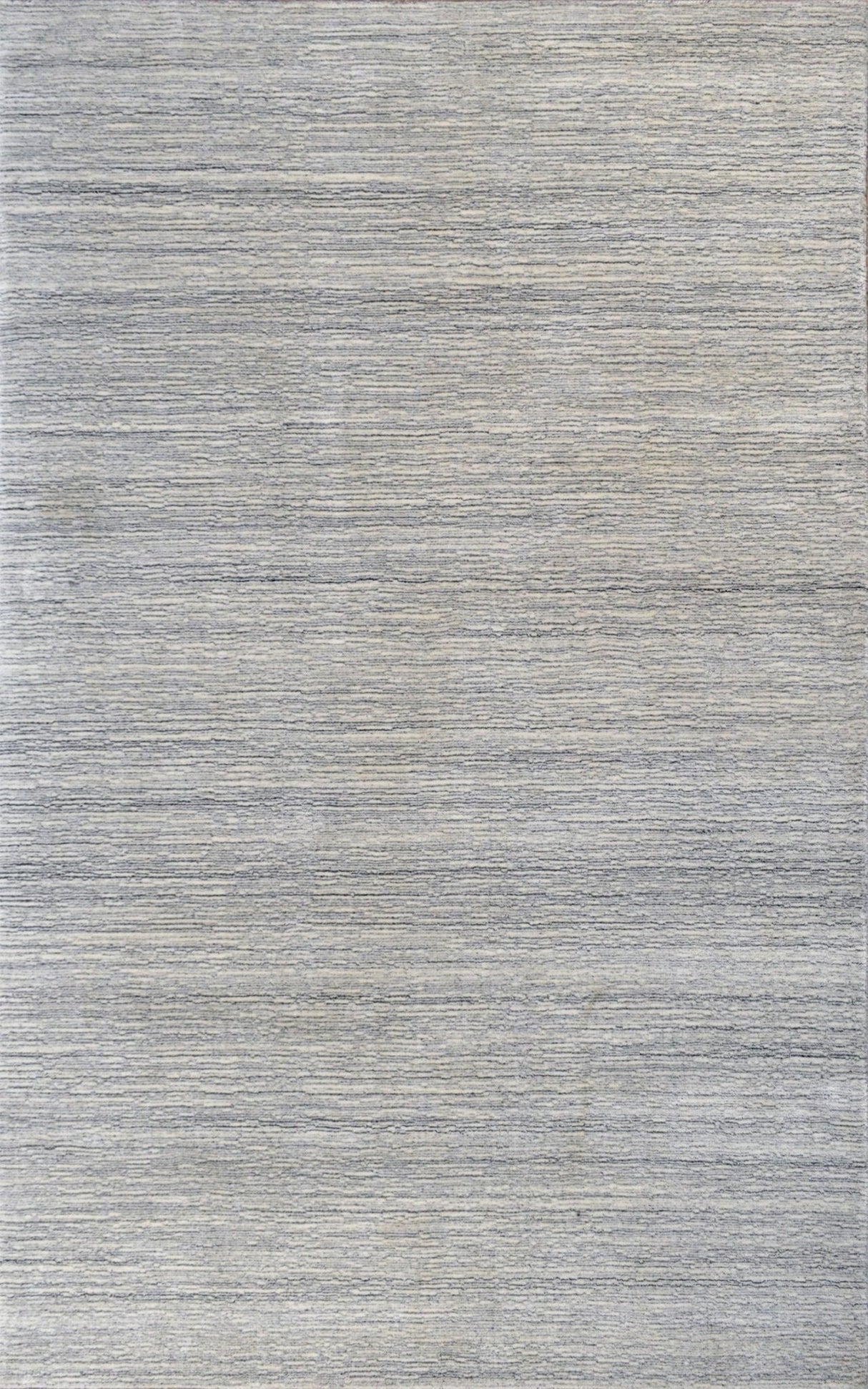 5x8 Solid Beige and Silver Area Rug | Handmade with Wool & Viscose | TRD1007258