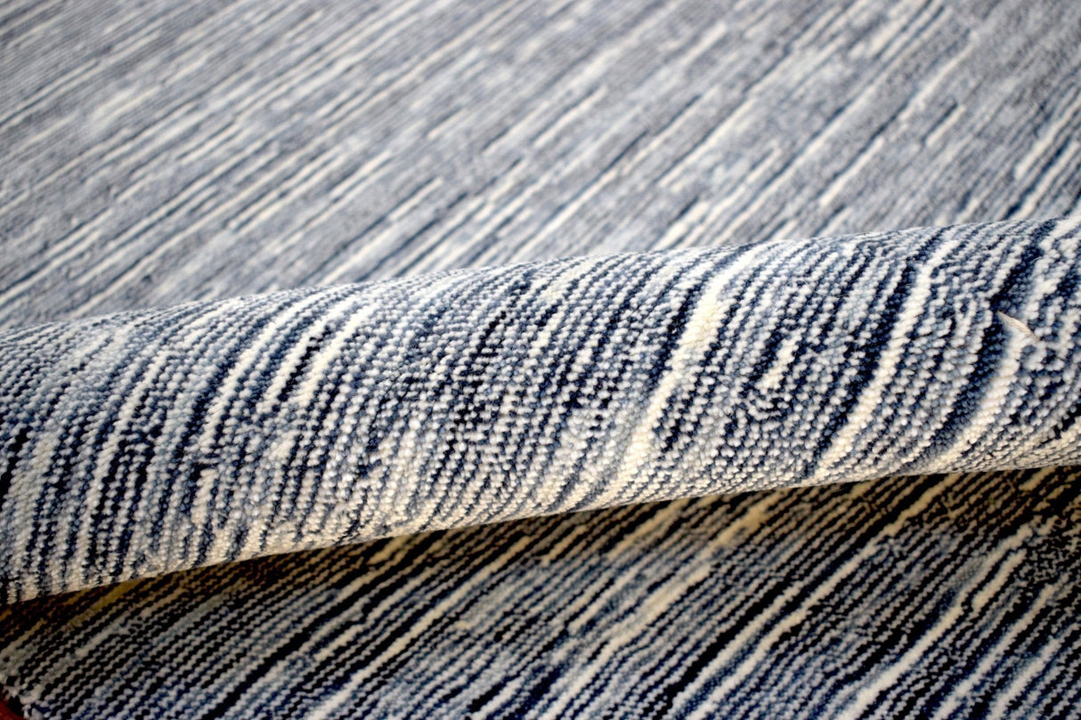 5x8 Solid Gray Rug | Handmade Wool & Viscose Area Rug | TRD1007158