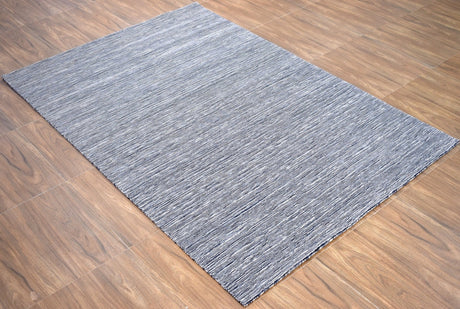 5x8 Solid Gray Rug | Handmade Wool & Viscose Area Rug | TRD1007158