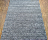 5x8 Solid Gray Rug | Handmade Wool & Viscose Area Rug | TRD1007158