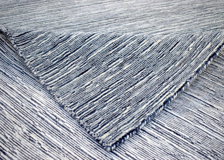 5x8 Solid Gray Rug | Handmade Wool & Viscose Area Rug | TRD1007158