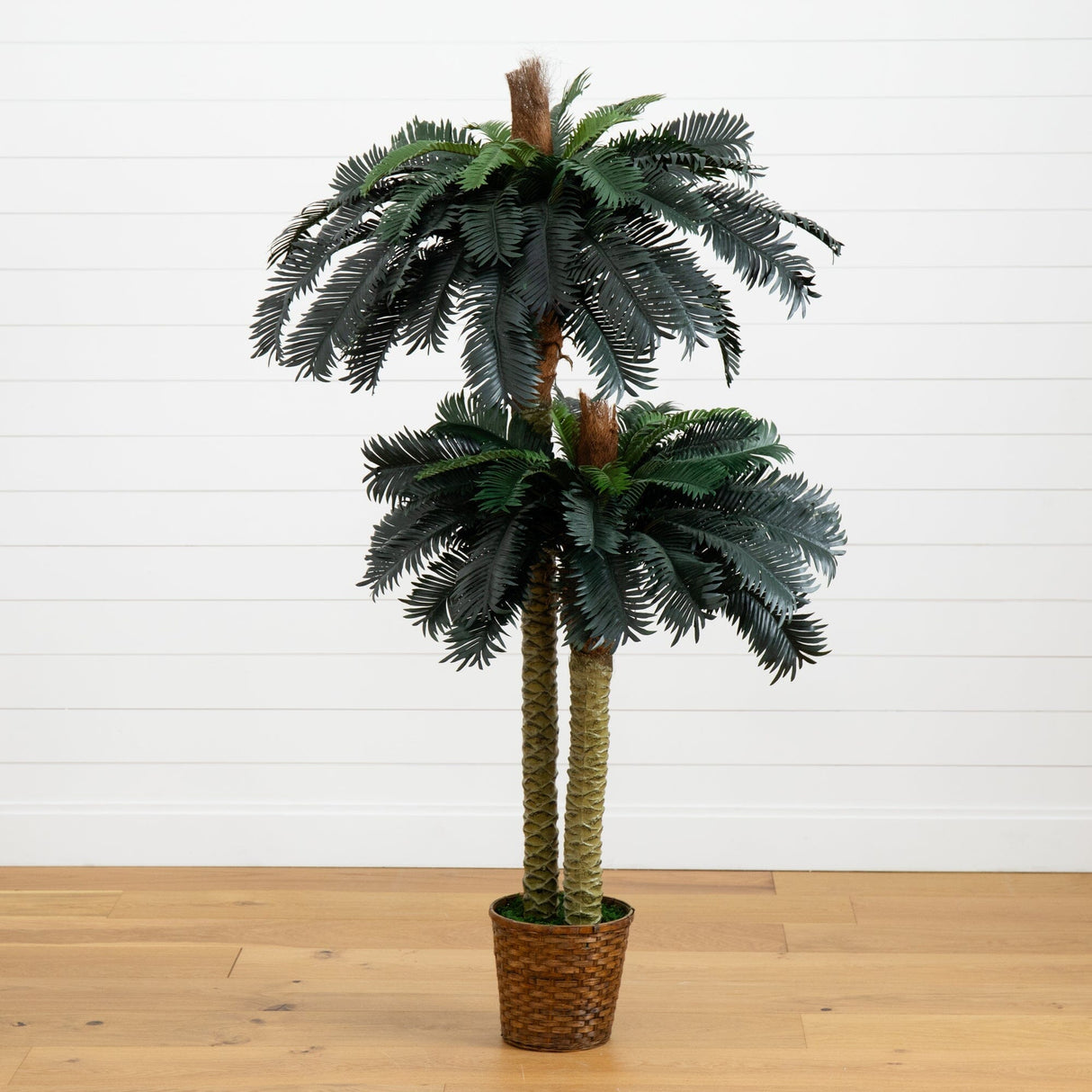 6' & 4' Sago Palm Double Potted Silk Tree-Parc Decor
