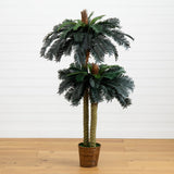 6' & 4' Sago Palm Double Potted Silk Tree-Parc Decor