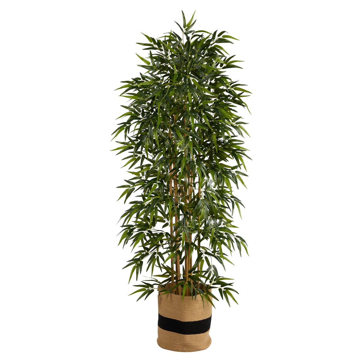 6' Bamboo Artificial Tree with 1024 Bendable Branches in Handmade Natural Cotton Planter-Parc Decor