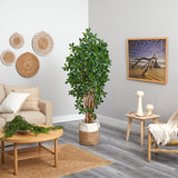 6’ Black Olive Artificial Tree in Handmade Natural Jute and Cotton Planter-Parc Decor