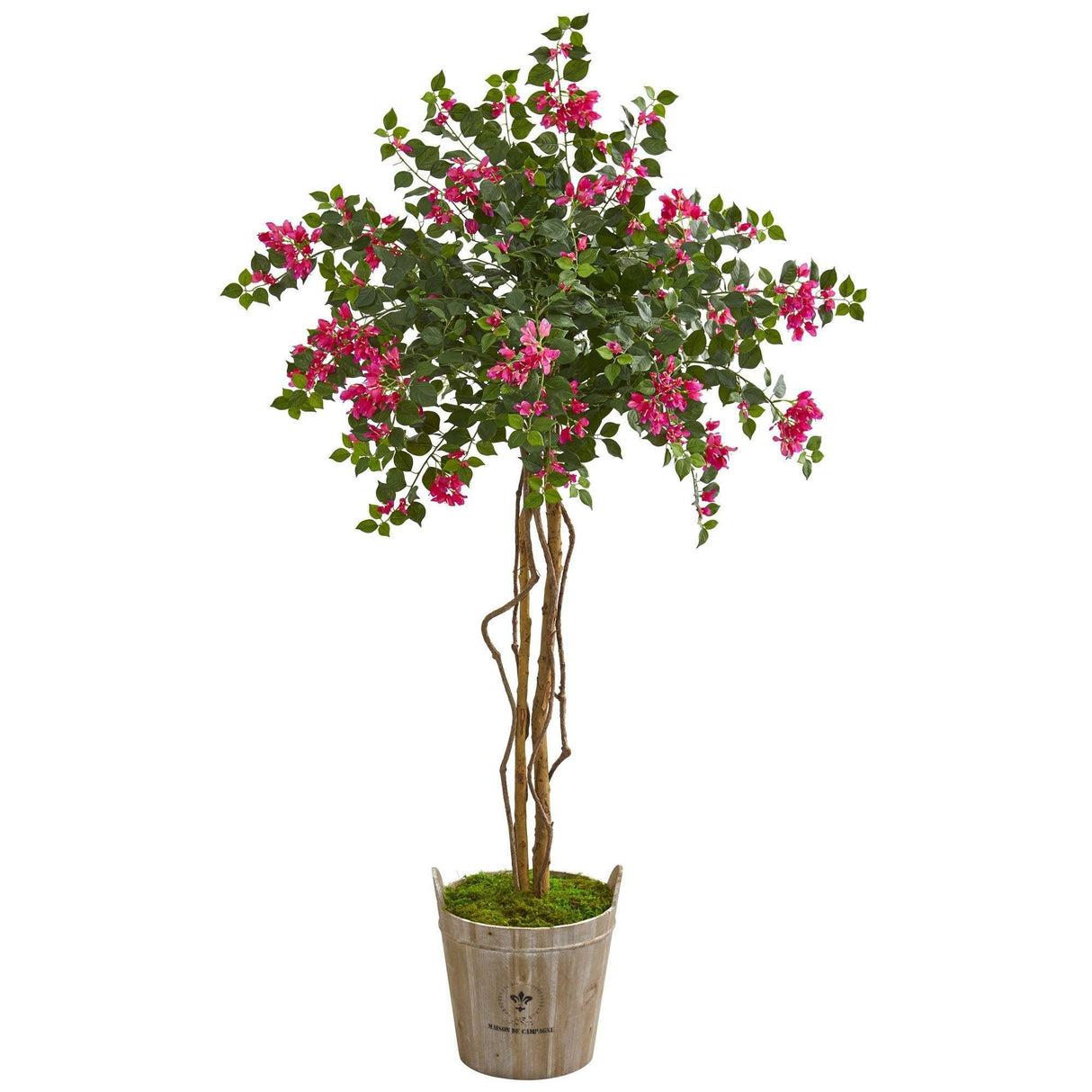 6’ Bougainvillea Artificial Tree in Farmhouse Planter-Parc Decor