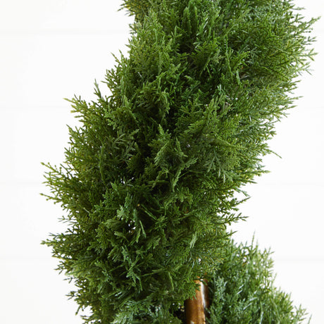 6' Cedar Spiral Silk Tree (In-door/Out-door)-Parc Decor