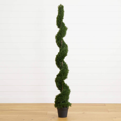 6' Cedar Spiral Silk Tree (In-door/Out-door)-Parc Decor