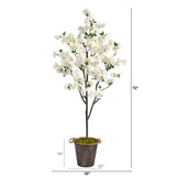 6’ Cherry Blossom Artificial Tree in Decorative Metal Pail with Rope-Parc Decor