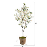 6’ Cherry Blossom Artificial Tree in Farmhouse Planter-Parc Decor