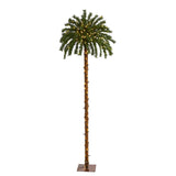 6’ Christmas Palm Artificial Tree with 200 Warm White LED Lights-Parc Decor