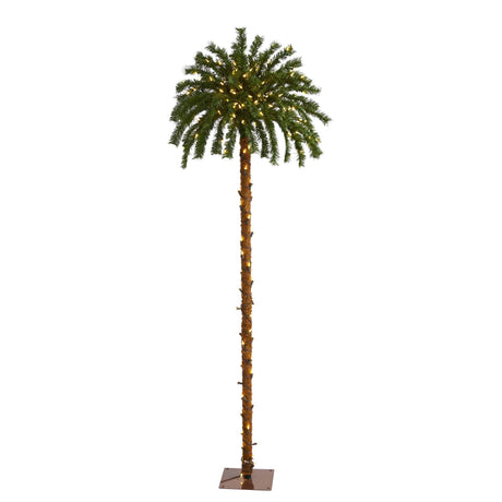 6’ Christmas Palm Artificial Tree with 200 Warm White LED Lights-Parc Decor