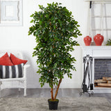 6’ Elegant Ficus Artificial Tree-Parc Decor
