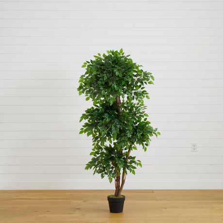 6’ Elegant Ficus Artificial Tree-Parc Decor