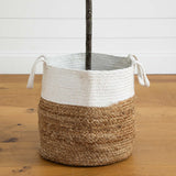 6’ Fiddle Leaf Fig Artificial Tree in Handmade Natural Jute and Cotton Planter-Parc Decor