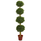6’ Four Tier Boxwood Artificial Topiary Tree UV Resistant (Indoor/Outdoor)-Parc Decor