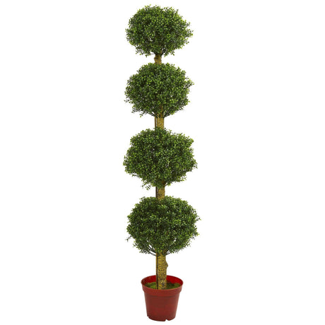 6’ Four Tier Boxwood Artificial Topiary Tree UV Resistant (Indoor/Outdoor)-Parc Decor