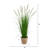6’ Grass Artificial Plant in Farmhouse Planter-Parc Decor