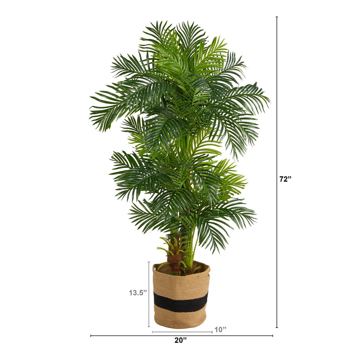 6’ Hawaii Artificial Palm Tree in Handmade Natural Cotton Planter-Parc Decor