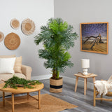 6’ Hawaii Artificial Palm Tree in Handmade Natural Cotton Planter-Parc Decor