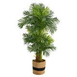 6’ Hawaii Artificial Palm Tree in Handmade Natural Cotton Planter-Parc Decor