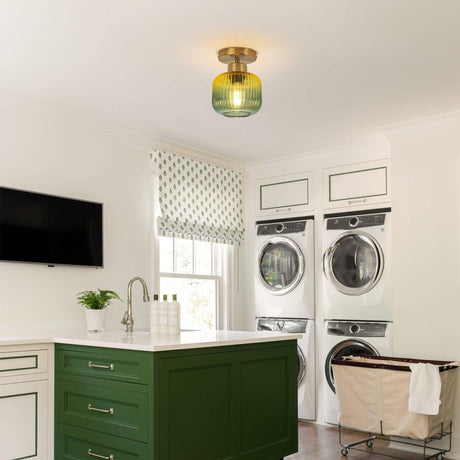 6 Inch Bard 1-Light Semi-Flush Mount Ceiling Light-Parc Decor