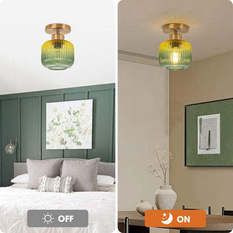 6 Inch Bard 1-Light Semi-Flush Mount Ceiling Light-Parc Decor