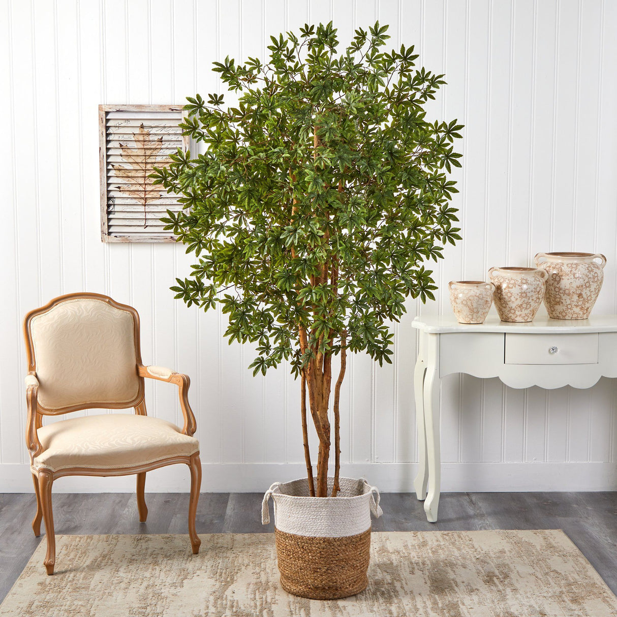6’ Japanese Maple Artificial Tree in Handmade Natural Jute and Cotton Planter-Parc Decor
