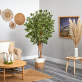6’ Japanese Maple Artificial Tree in Handmade Natural Jute and Cotton Planter-Parc Decor