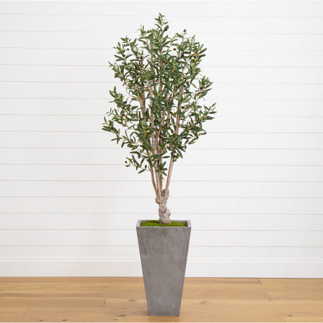 6’ Olive Tree in Stone Planter-Parc Decor