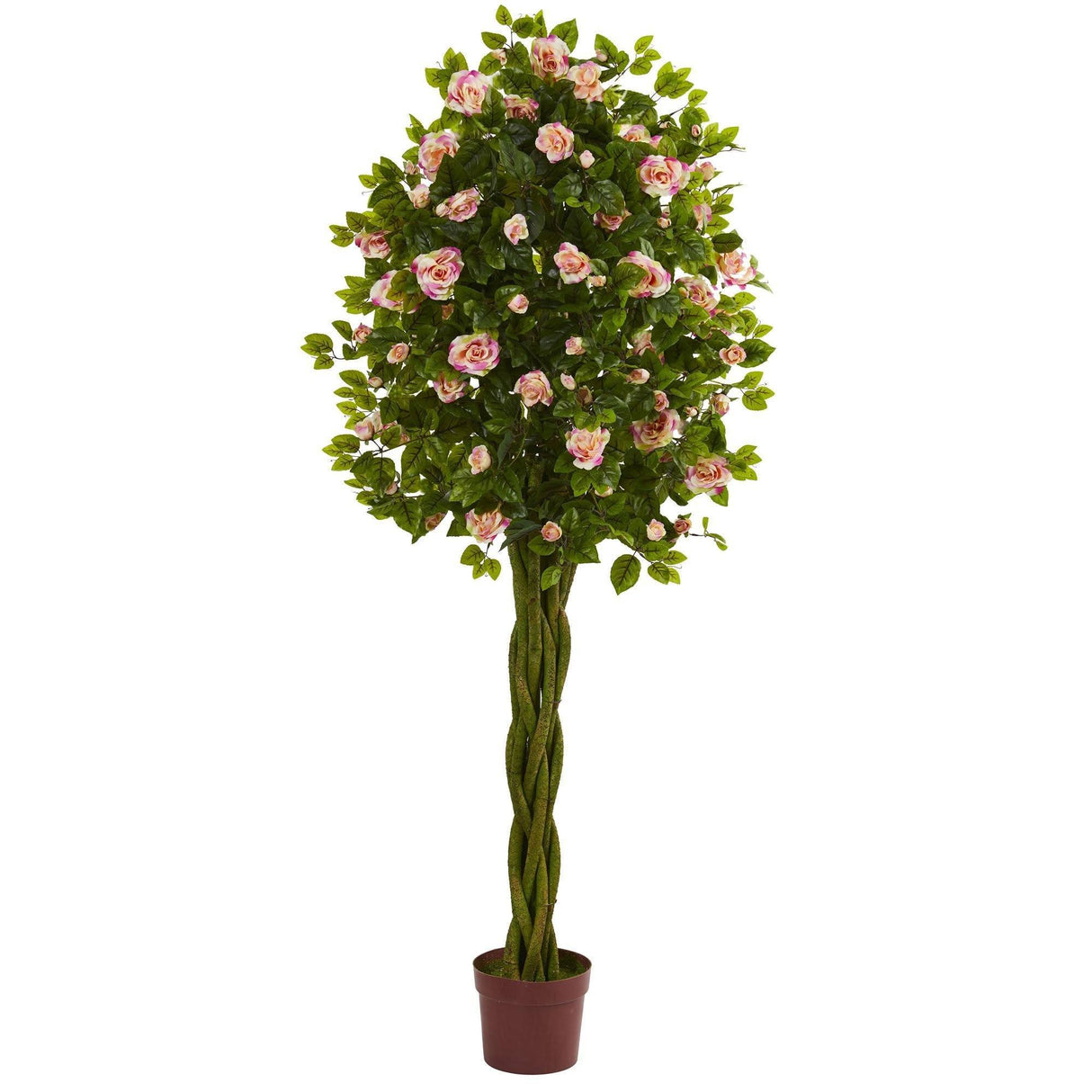 6’ Rose Artificial Tree with Woven Trunk-Parc Decor