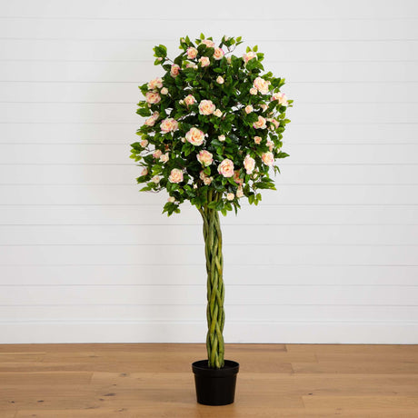 6’ Rose Artificial Tree with Woven Trunk-Parc Decor