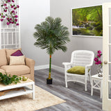 6’ Single Stalk Golden Cane Artificial Palm Tree-Parc Decor