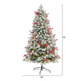 6' Snow Tipped Norwegian Fir Pre-Lit Tree with 200 LED Lights, 50 LED Globe Lights-Parc Decor