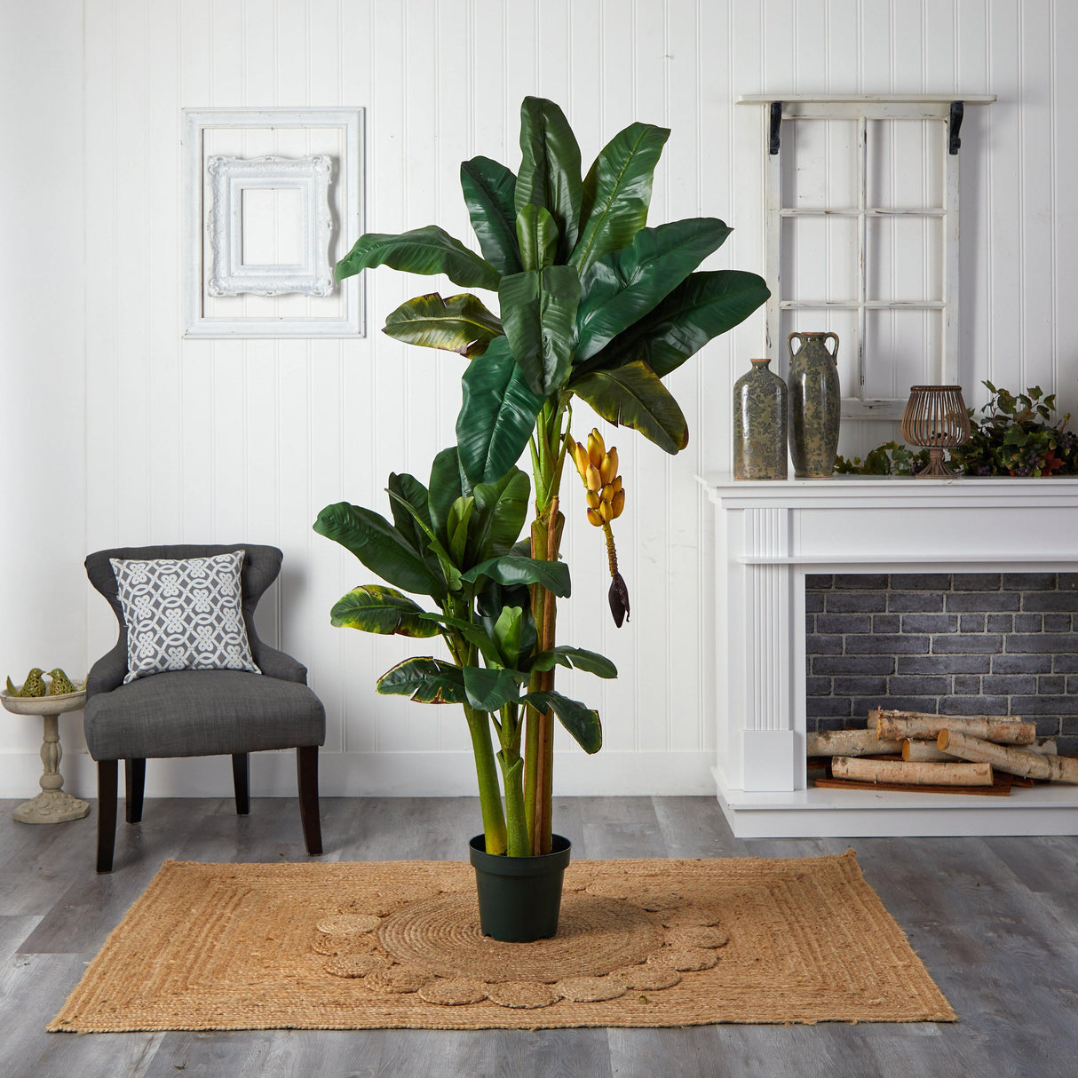 6' Triple Stalk Banana Silk Tree-Parc Decor