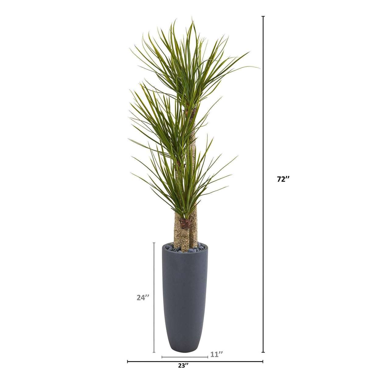 6’ Yucca Artificial Tree in Bullet Planter-Parc Decor
