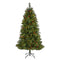 6’ Aberdeen Spruce Artificial Christmas Tree with 350 Clear LED Lights, Pine Cones and Red Berries-Christmas Tree-Parc Decor