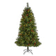 6’ Aberdeen Spruce Artificial Christmas Tree with 350 Clear LED Lights, Pine Cones and Red Berries-Christmas Tree-Parc Decor