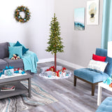 6’ Alaskan Alpine Artificial Christmas Tree with 100 Clear Microdot (Multifunction) LED Lights and 112 Bendable Branches-Christmas Tree-Parc Decor