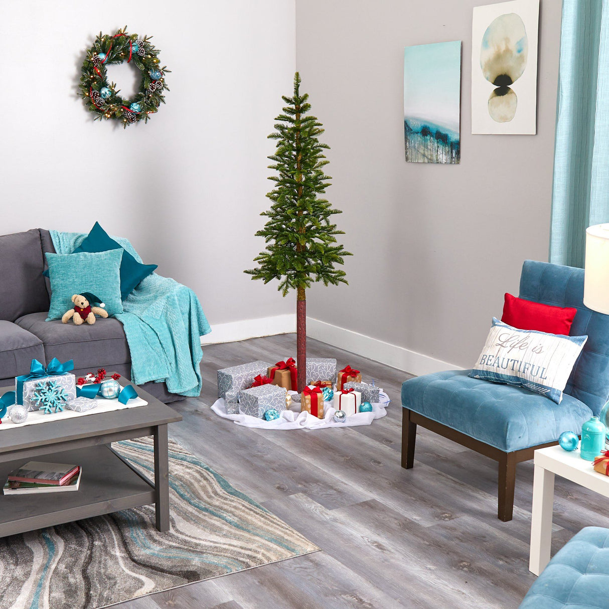 6’ Alaskan Alpine Artificial Christmas Tree with 100 Clear Microdot (Multifunction) LED Lights and 112 Bendable Branches-Christmas Tree-Parc Decor