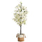 6’ Artificial Bougainvillea Tree with Handmade Jute & Cotton Basket-Plant in Planter-Parc Decor