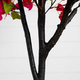 6’ Artificial Bougainvillea Tree with White Decorative Planter-Tree-Parc Decor