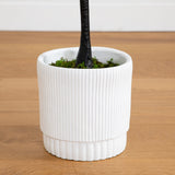 6’ Artificial Bougainvillea Tree with White Decorative Planter-Tree-Parc Decor