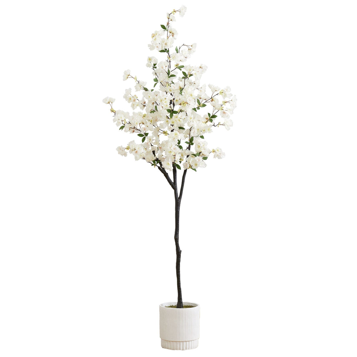6’ Artificial Cherry Blossom Tree with White Decorative Planter-Tree-Parc Decor