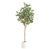 6’ Artificial Eucalyptus Tree with White Decorative Planter-Plant in Planter-Parc Decor