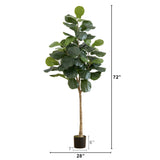 6’ Artificial Fiddle Leaf Tree-Tree-Parc Decor