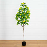 6’ Artificial Flowering Citrus Tree with Real Touch Leaves-Tree-Parc Decor